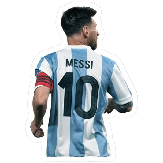 Lionel Messi MESSI 10 back view with captain armband Argentina jersey sticker