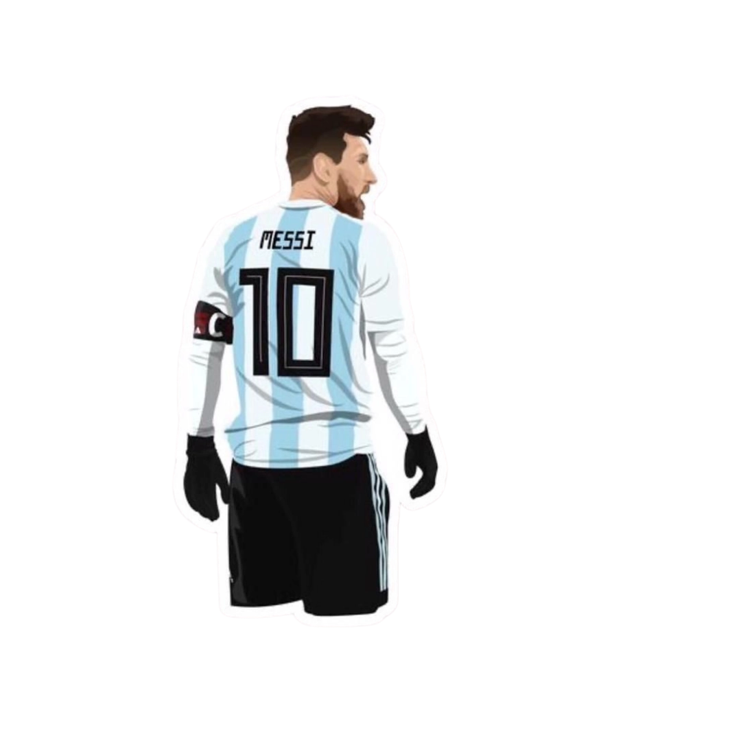 Lionel Messi classic long sleeve Argentina Adidas kit illustration sticker