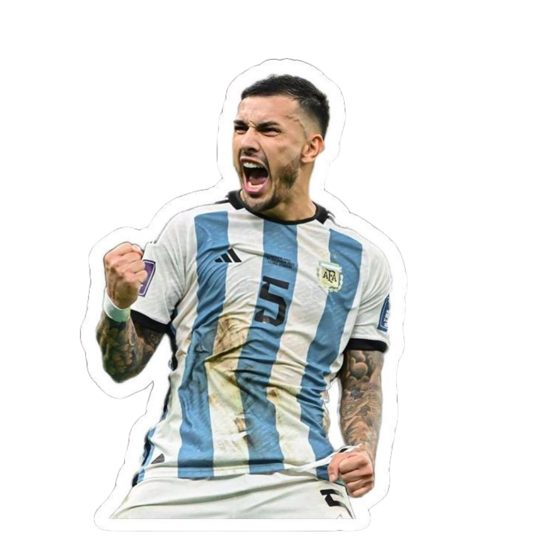 Leandro Paredes #5 fist pump celebration photo sticker Argentina kit