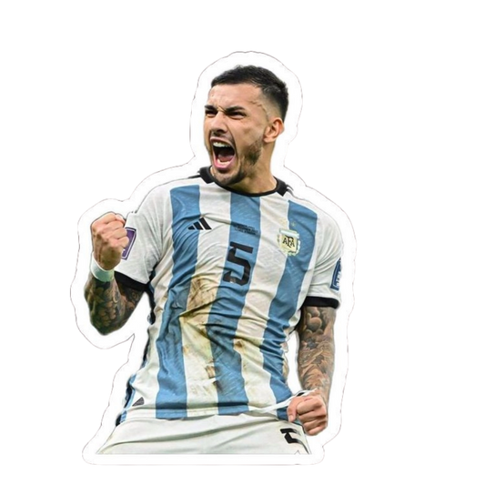 Leandro Paredes #5 fist pump celebration photo sticker Argentina kit
