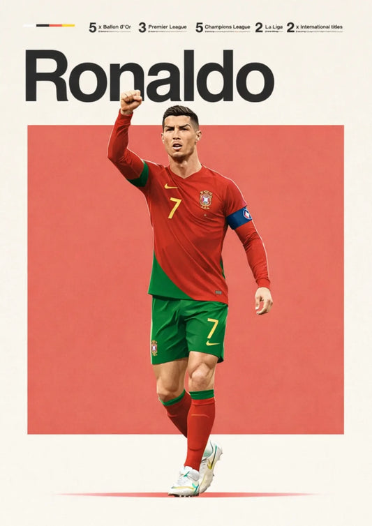 Cristiano Ronaldo CR7 Portugal All-Star Poster Sticker