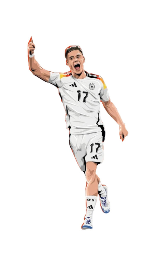Florian Wirtz number 17 Germany DFB kit celebrating football sticker