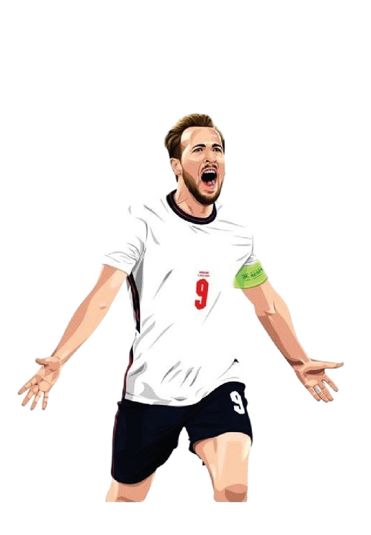 Harry Kane number 9 England captain armband celebrating football sticker