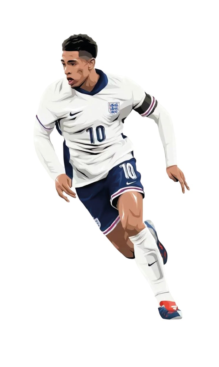 Jude Bellingham number 10 England national team dribbling football sticker