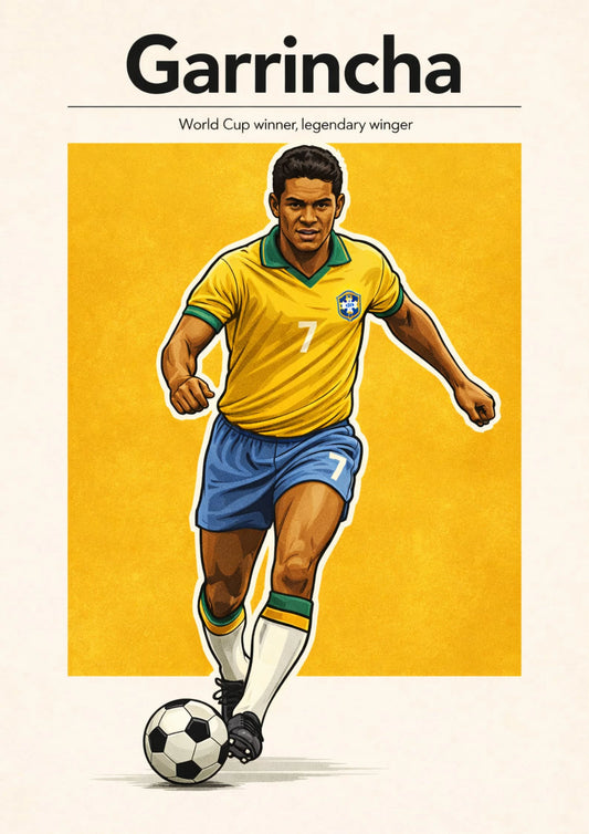 Garrincha Brazil Football Legend All-Star Poster Sticker