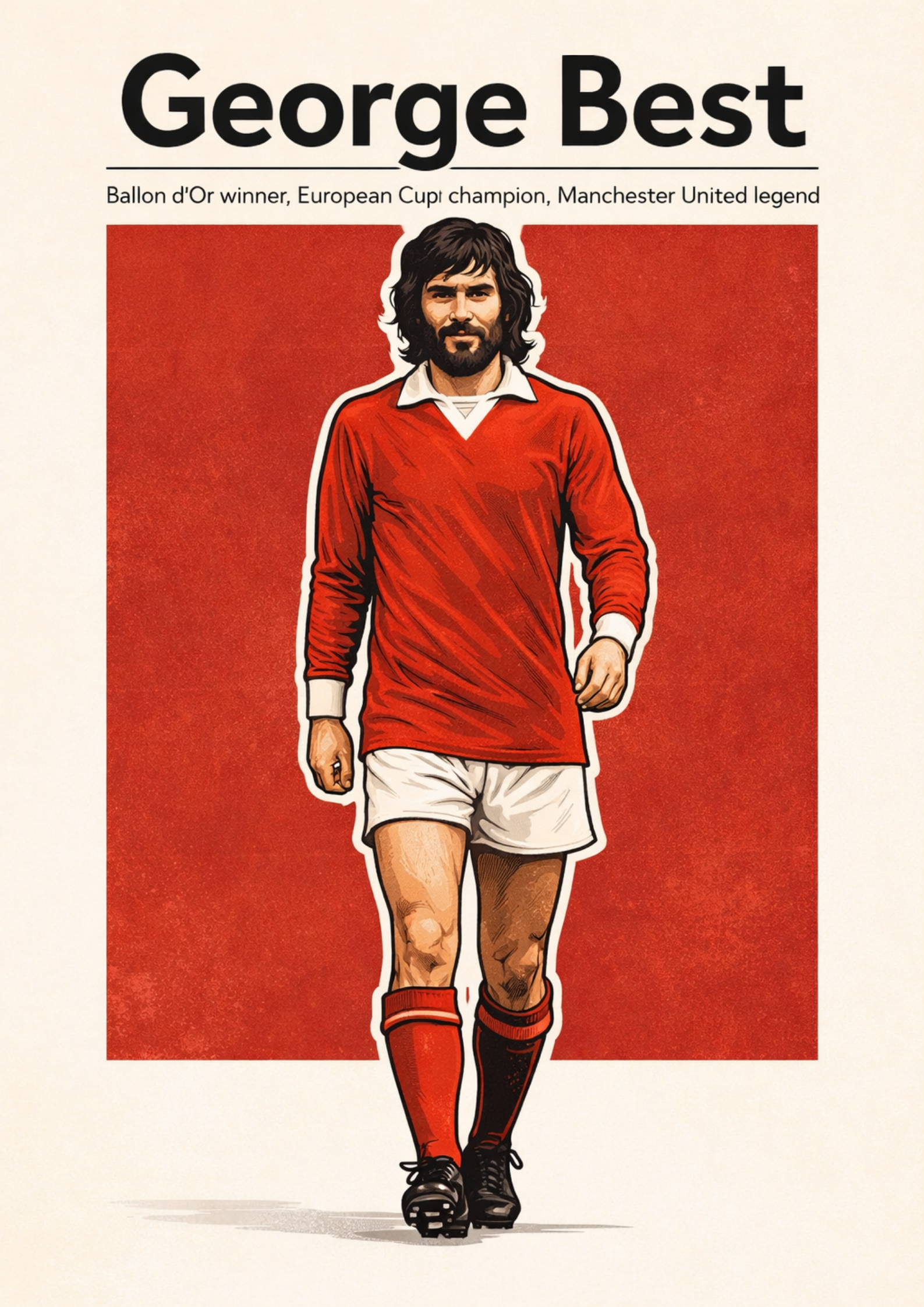 George Best Manchester United Football Legend All-Star Poster Sticker