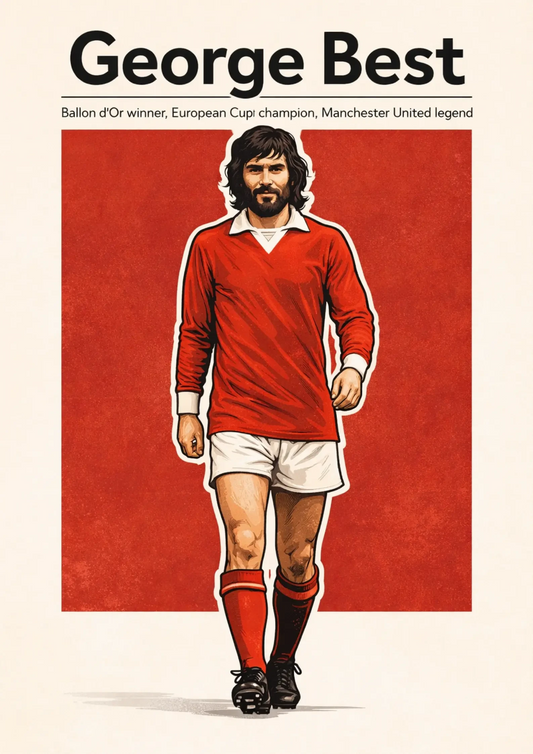 George Best Manchester United Football Legend All-Star Poster Sticker