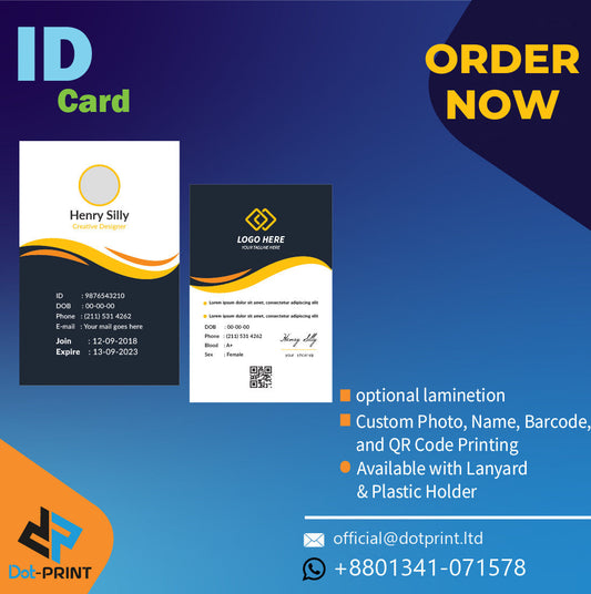 Custom full-colour ID cards printed by Dotprint Solutions, Dhaka