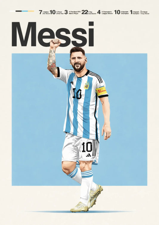 Lionel Messi Argentina Football Legend All-Star Poster Sticker