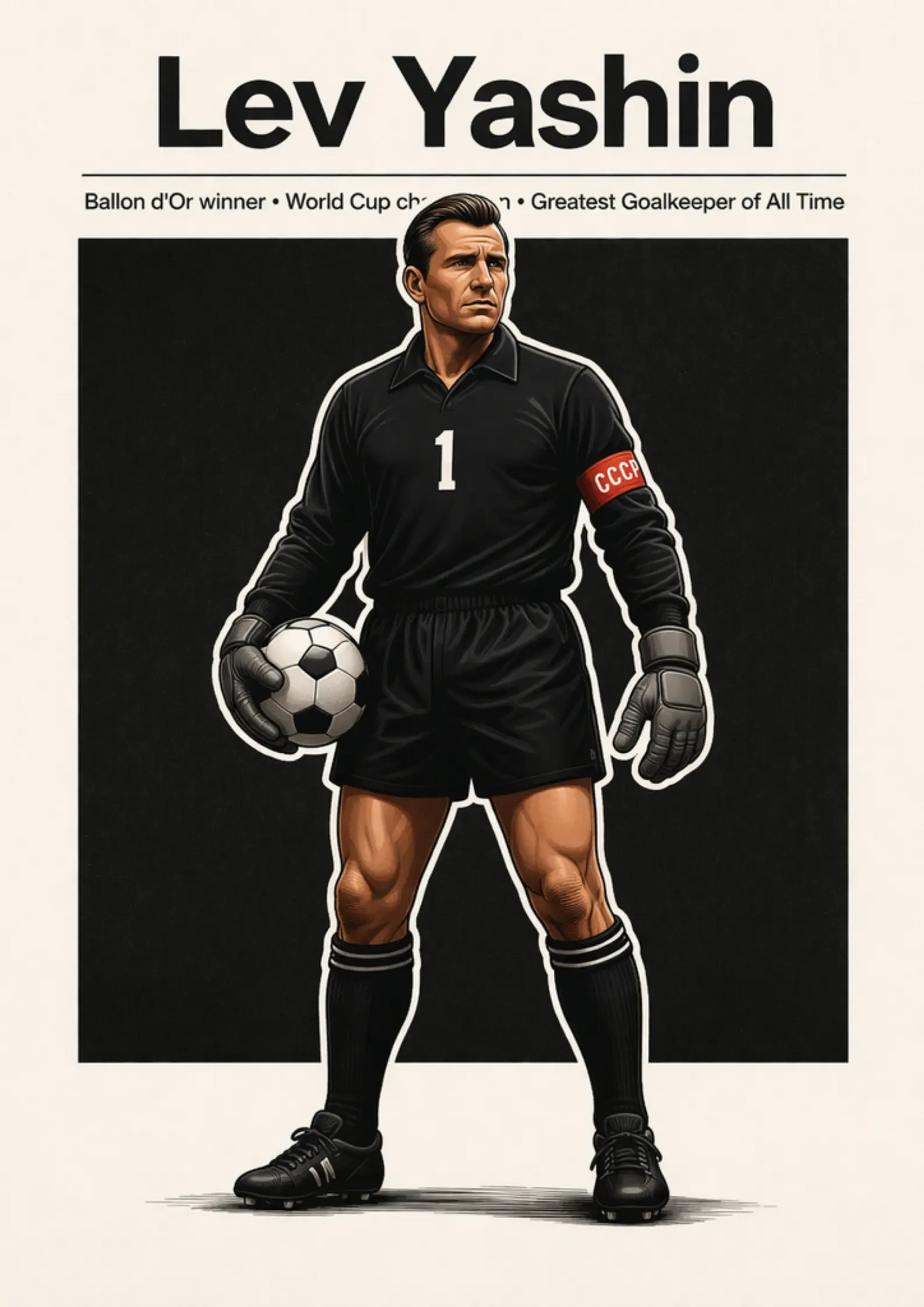 Lev Yashin USSR Football Legend All-Star Poster Sticker