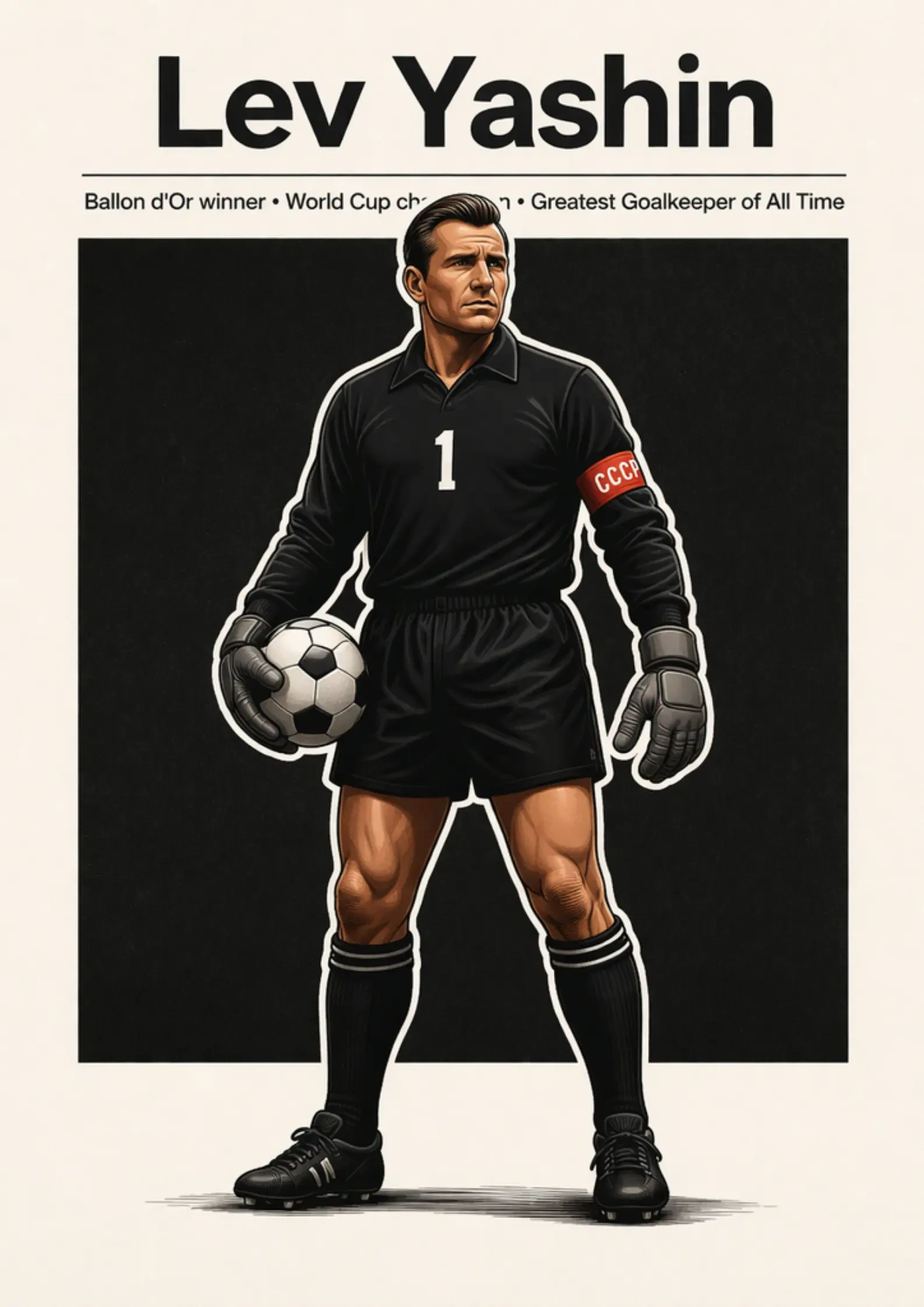 Lev Yashin USSR Football Legend All-Star Poster Sticker