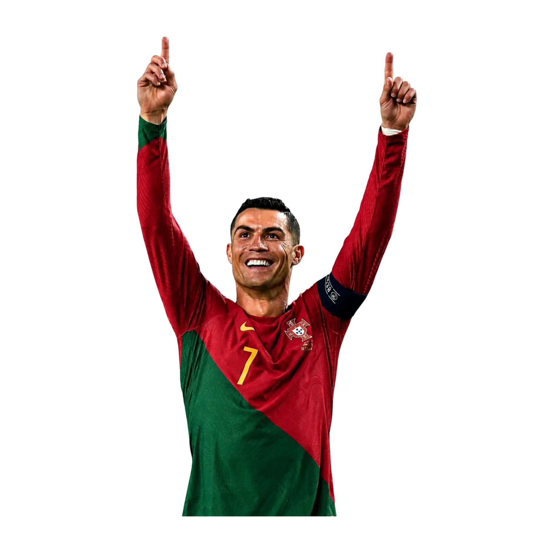 Cristiano Ronaldo Portugal No7 Two Fingers Up Celebration Sticker