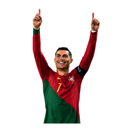 Cristiano Ronaldo Portugal No7 Two Fingers Up Celebration Sticker