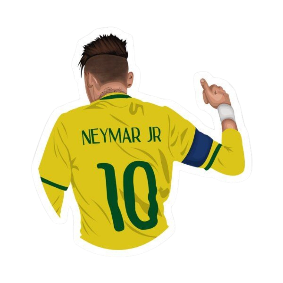 Premium Brazilian football glossy sticker - Neymar mbappe 4 - Premium Glossy Football Sticker
