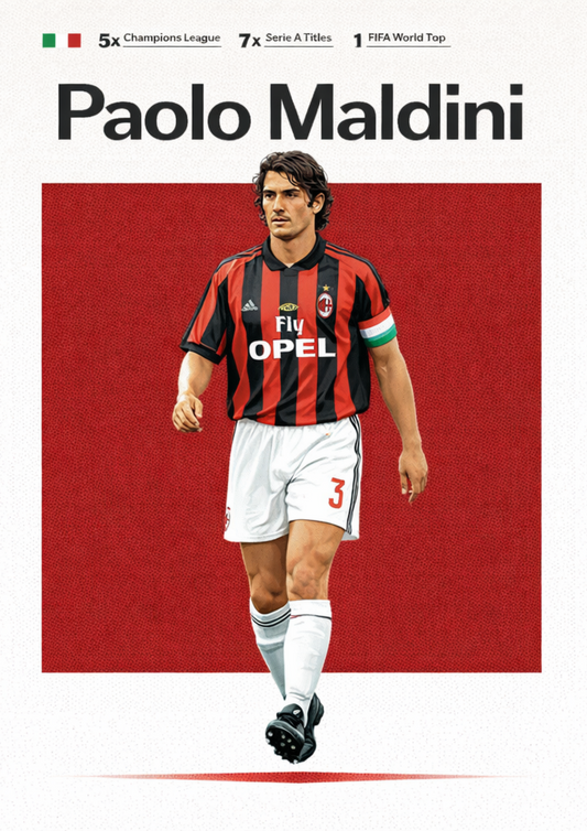 Paolo Maldini AC Milan Football Legend All-Star Poster Sticker