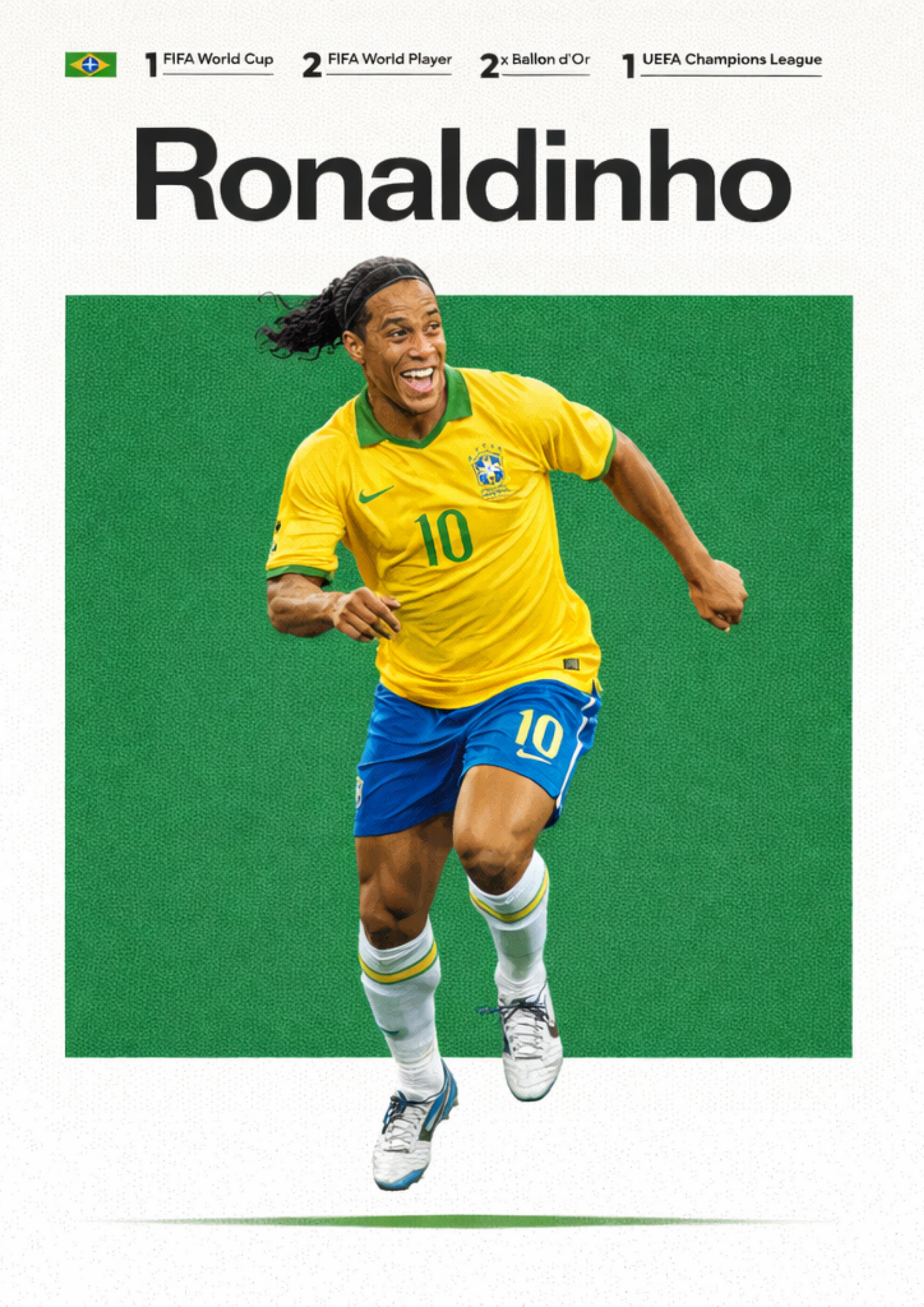 Ronaldinho Brazil Football Legend All-Star Poster Sticker
