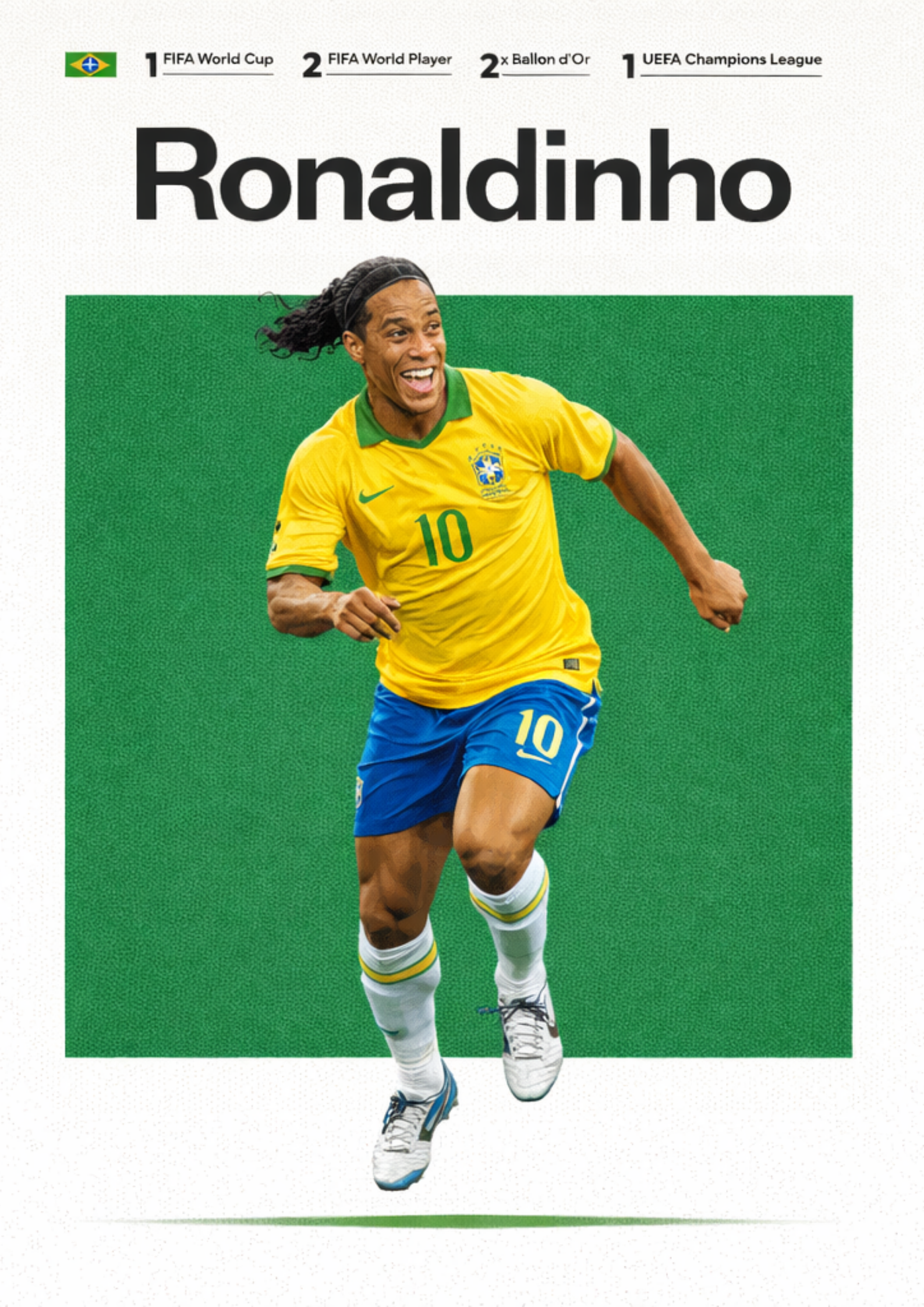 Ronaldinho Brazil Football Legend All-Star Poster Sticker