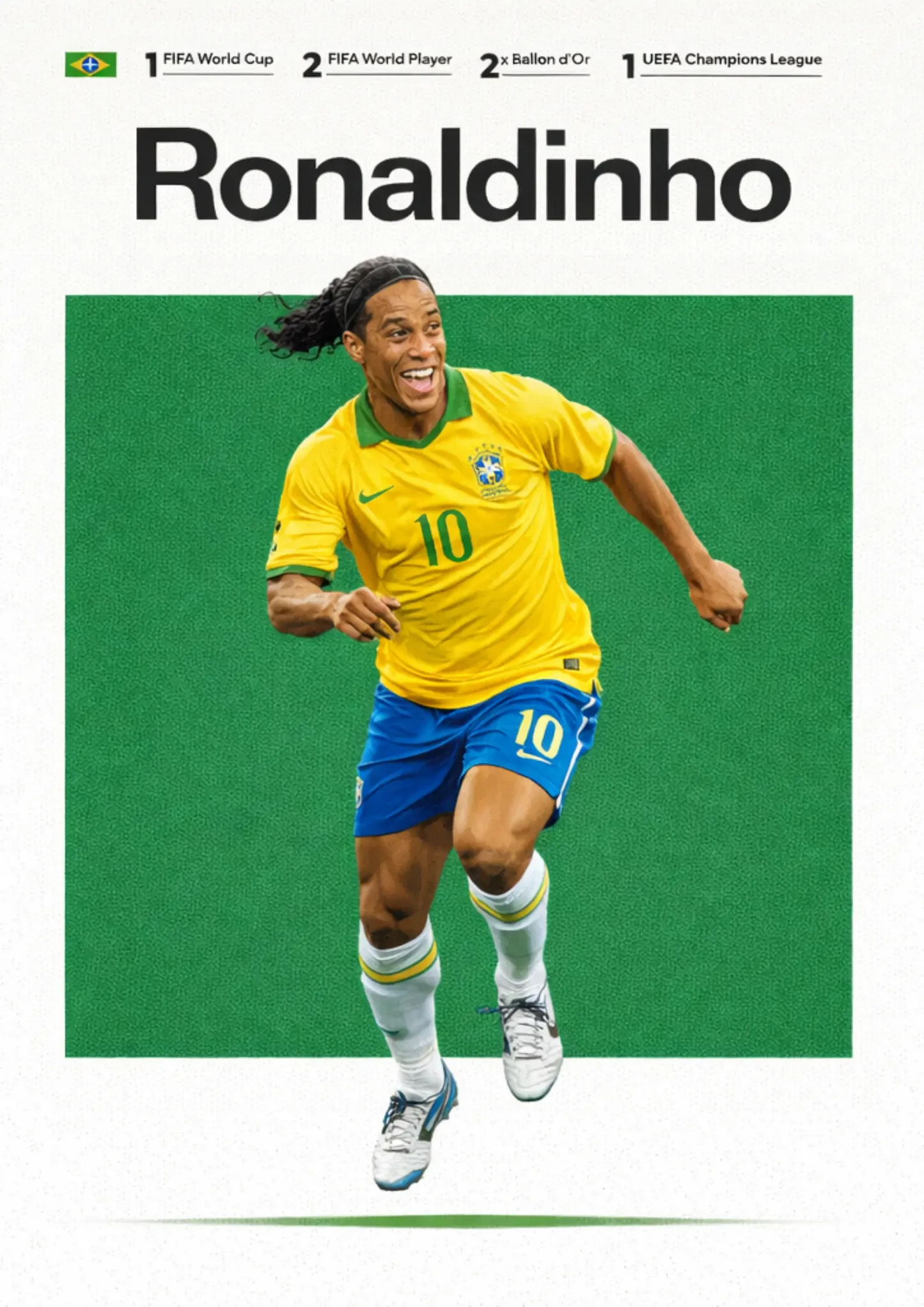 Ronaldinho Brazil Football Legend All-Star Poster Sticker