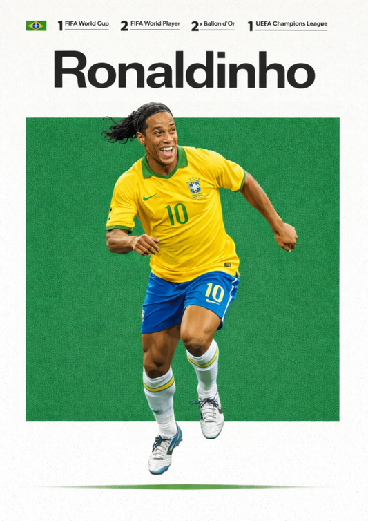 Ronaldinho Brazil Football Legend All-Star Poster Sticker