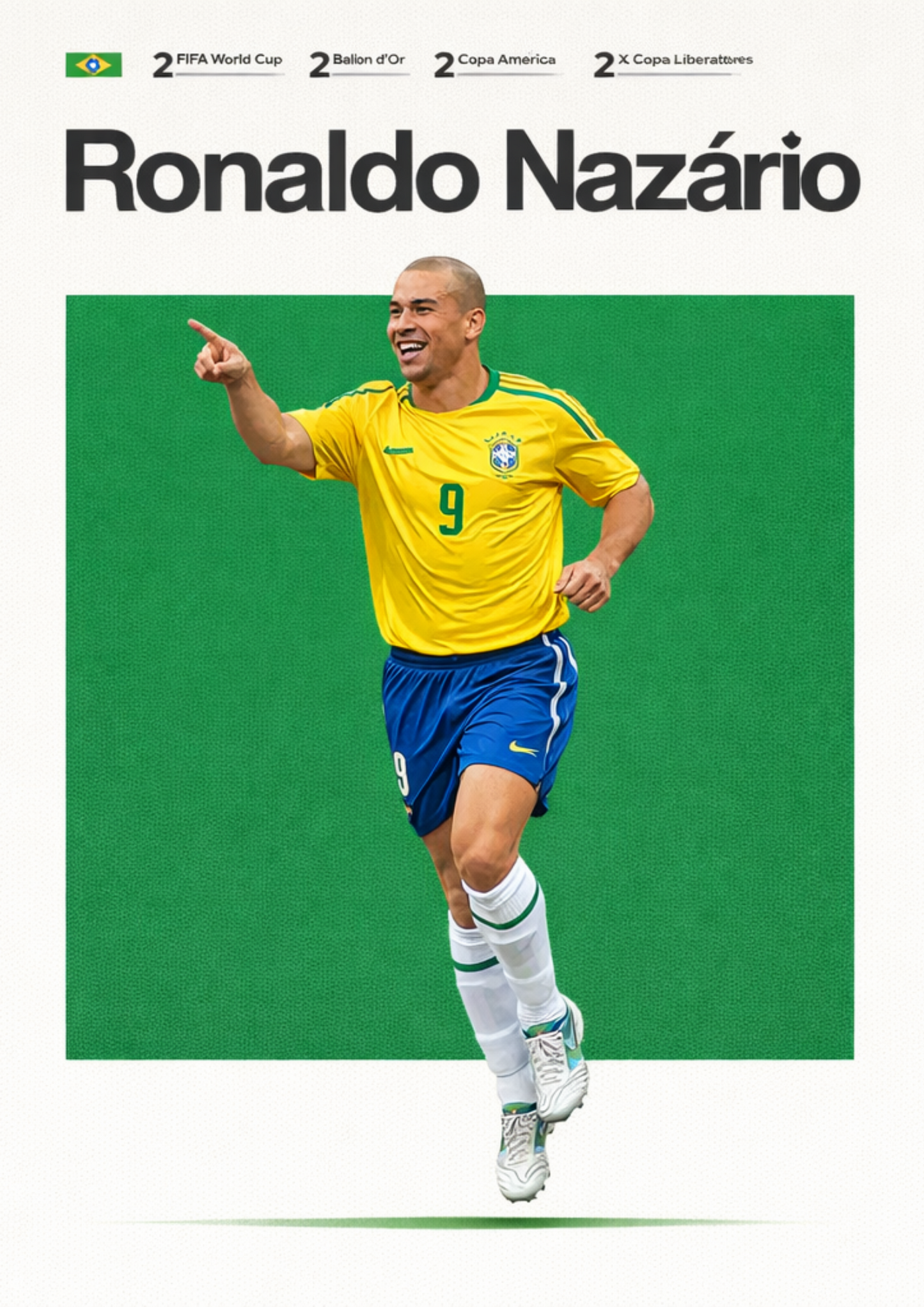 Ronaldo Nazario R9 Brazil Football Legend All-Star Poster Sticker