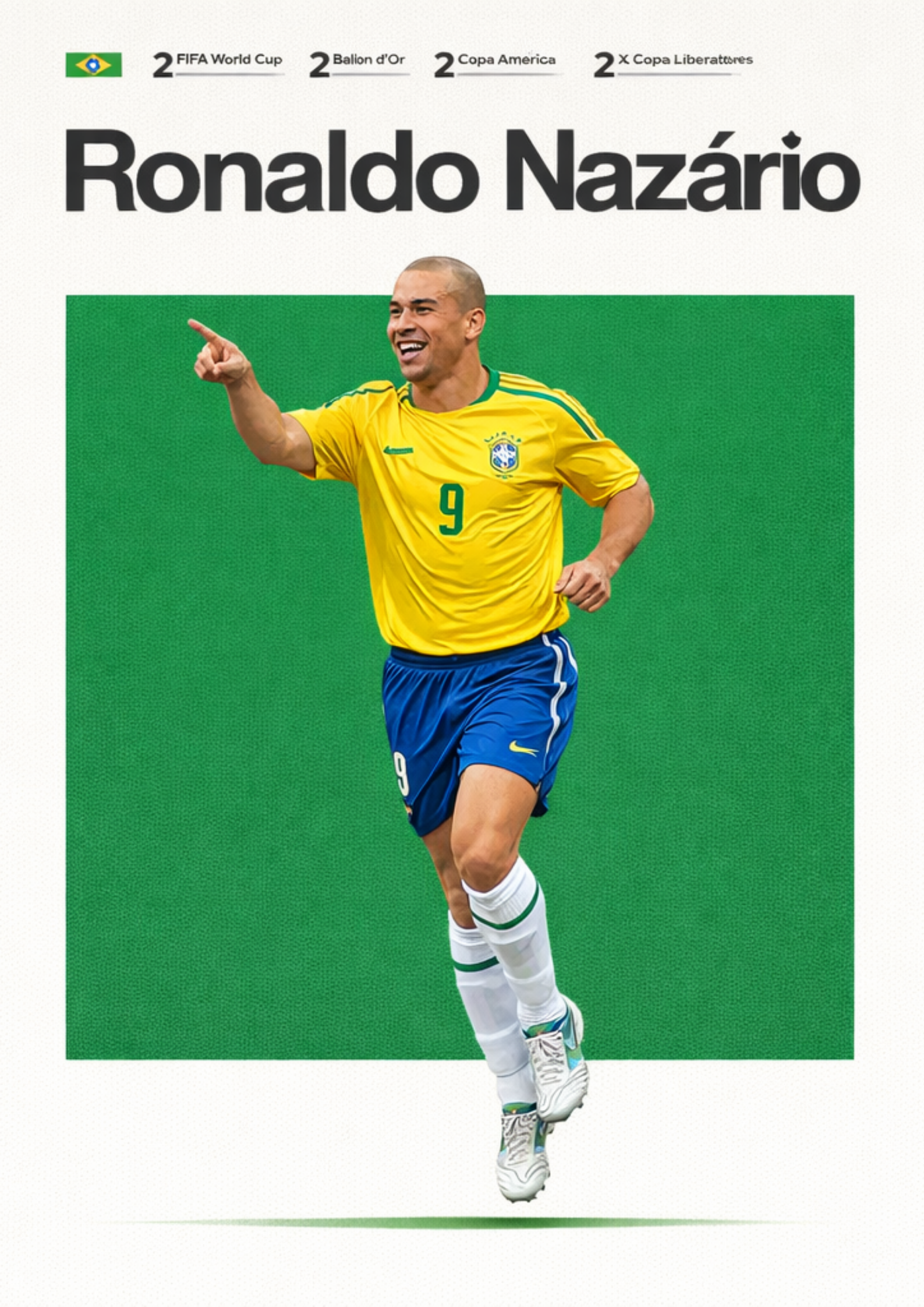 Ronaldo Nazario R9 Brazil Football Legend All-Star Poster Sticker