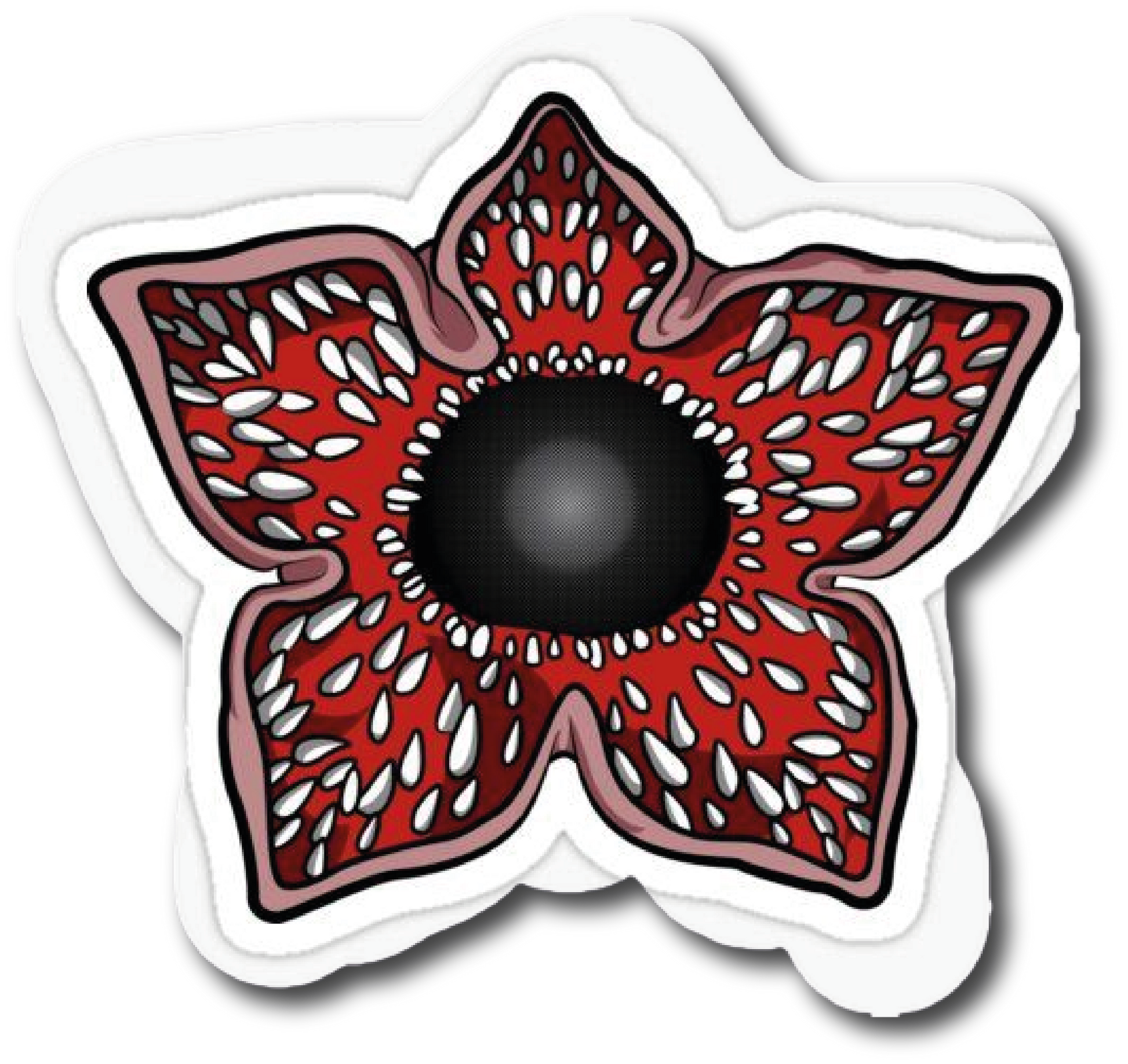 Close-up of the Demogorgon's open petal-shaped face with teeth