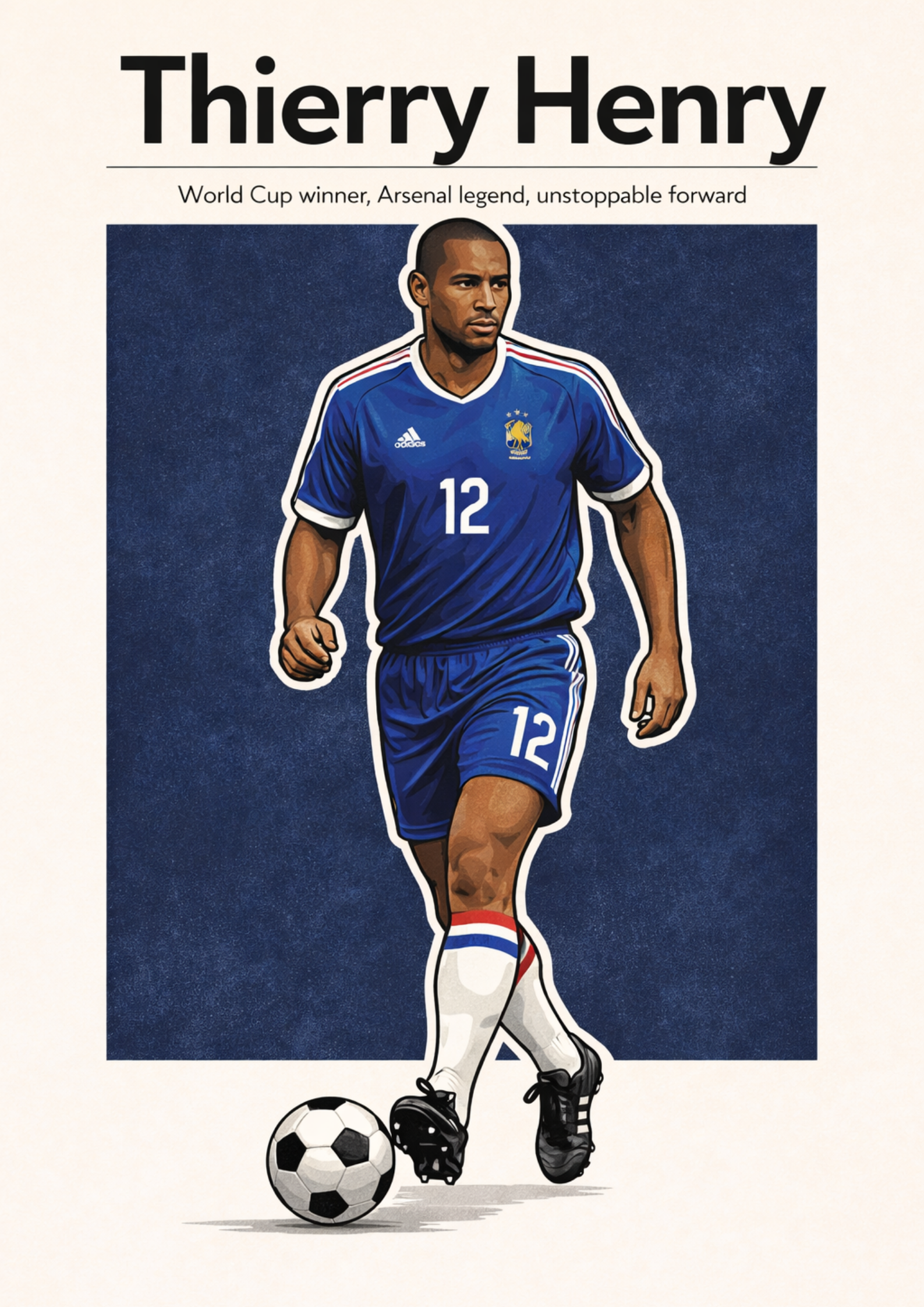 Thierry Henry France Arsenal Football Legend All-Star Poster Sticker