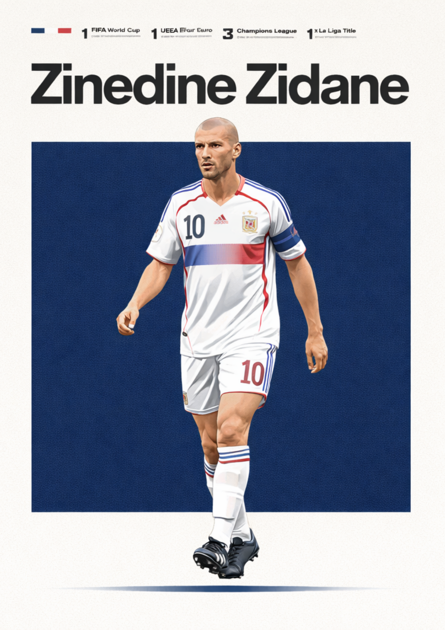Zinedine Zidane France Football Legend All-Star Poster Sticker