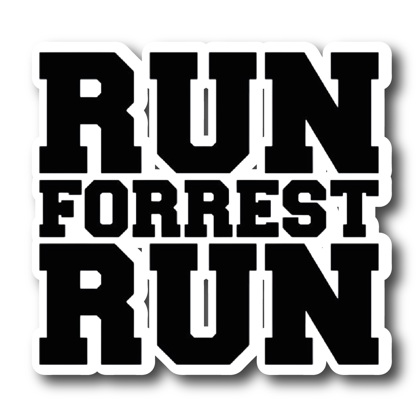Forrest Gump — 'Run Forrest Run' Bold Text Sticker