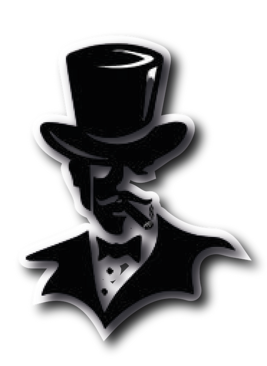 Mafia Boss Silhouette — Top Hat & Cigar Sticker