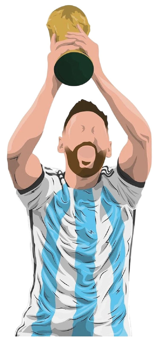 Messi and World Cup Trophy Sticker
