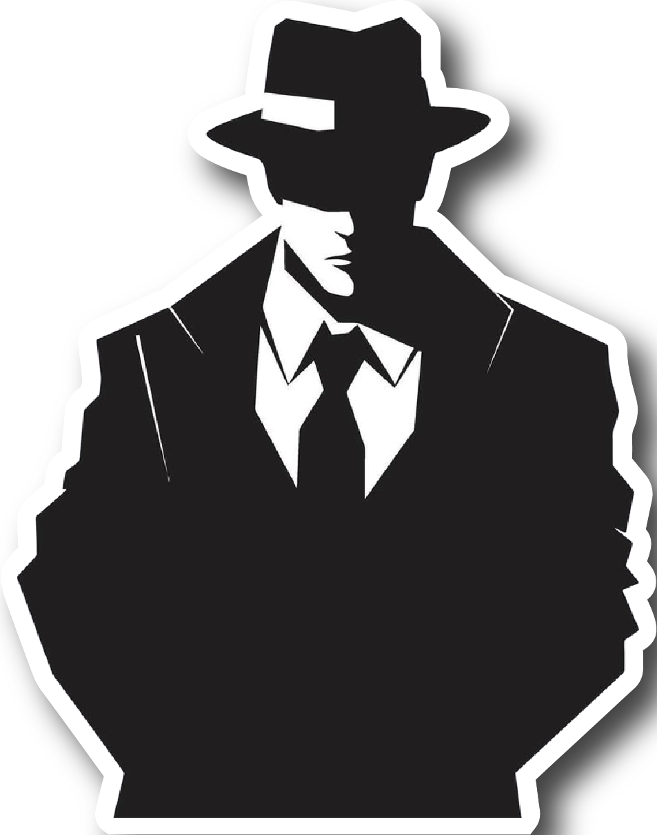 Man in the Fedora — Film Noir Silhouette Sticker