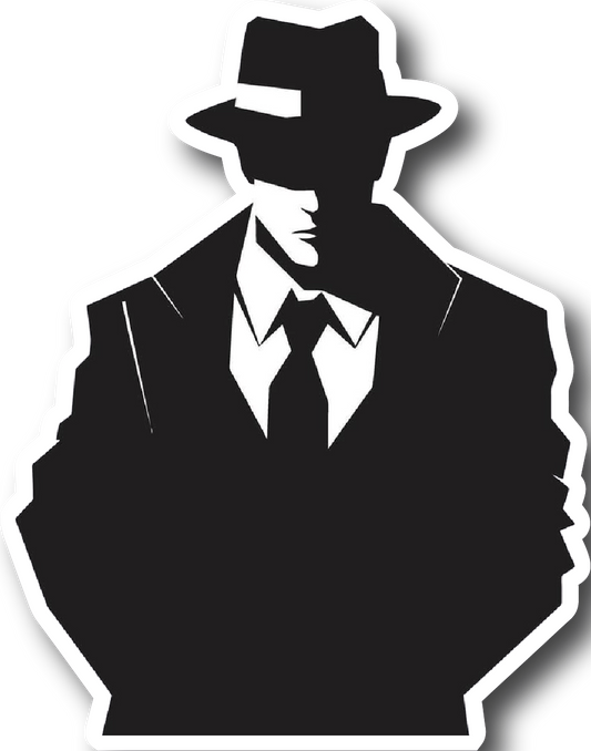 Man in the Fedora — Film Noir Silhouette Sticker