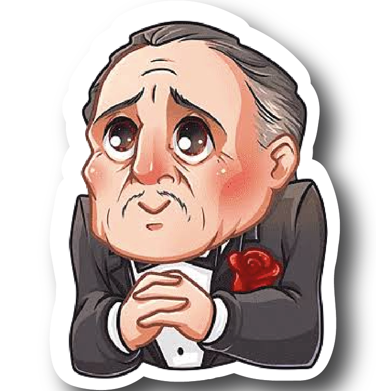 Don Corleone — Big-Eyed Cartoon Sticker