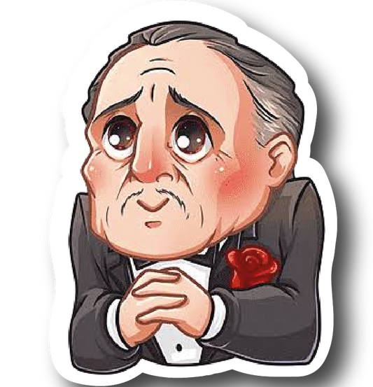 Don Corleone — Big-Eyed Cartoon Sticker