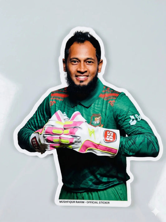 Mushfiqur Rahim — Wicketkeeper Gloves Portrait Sticker