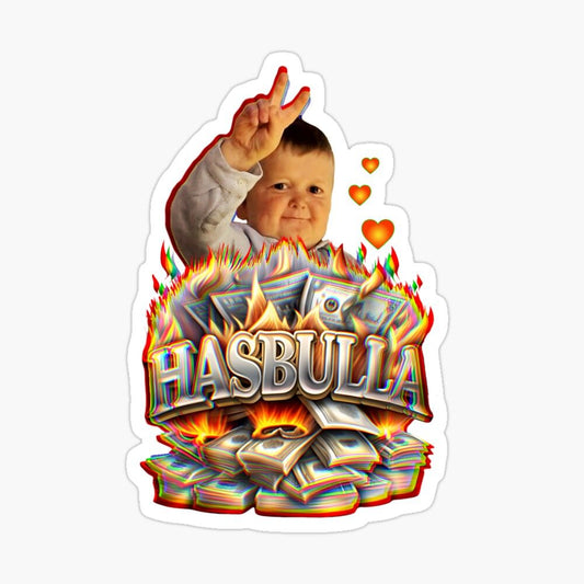 Hasbulla Money & Fire — Meme Sticker