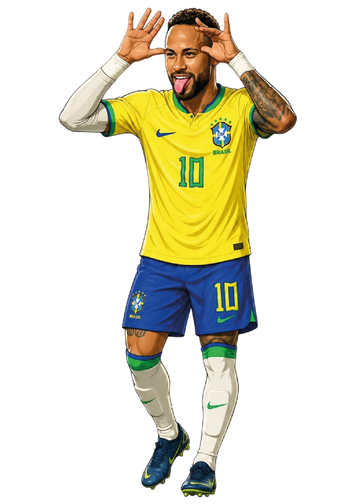 Premium Brazilian football glossy sticker - brazil 02 - Premium Glossy Football Sticker