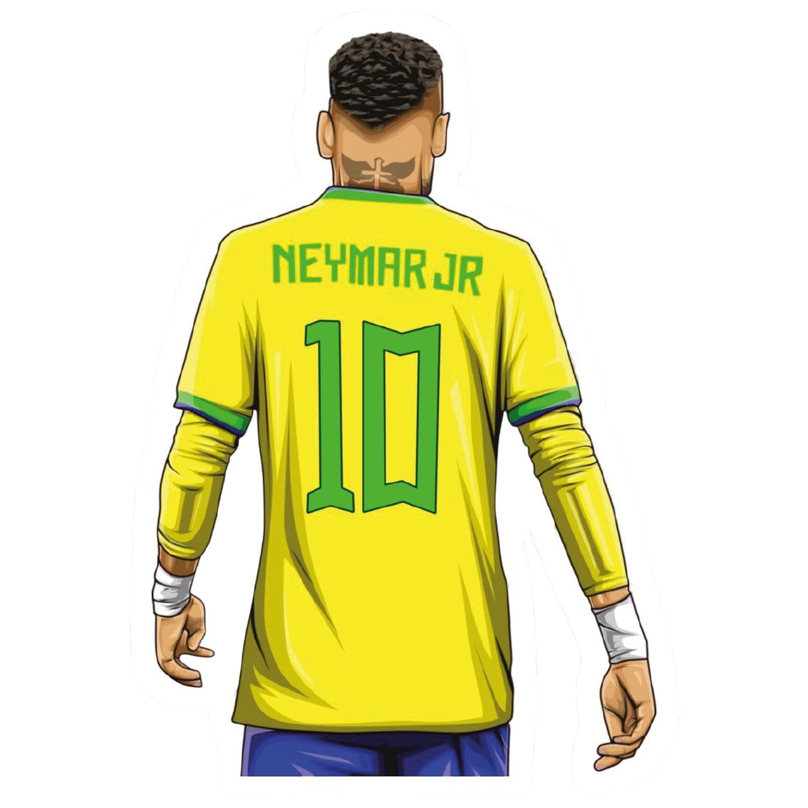 Neymar Jr. Brazil #10 Name & Number Close-Up – Illustrated Sticker