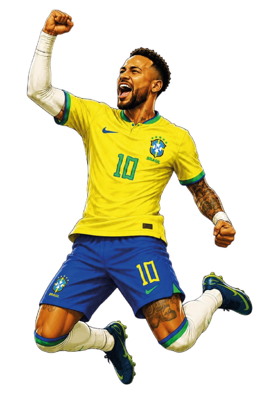 Premium Brazilian football glossy sticker - brazil 12 - Premium Glossy Football Sticker