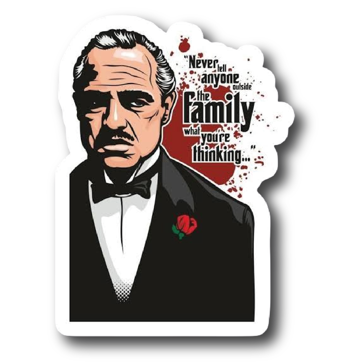 Don Corleone — Never Tell the Family Quote Sticker