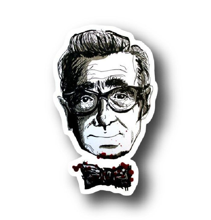 Sketched Villain — Bloodied Bow Tie Sticker
