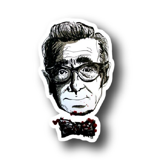 Sketched Villain — Bloodied Bow Tie Sticker