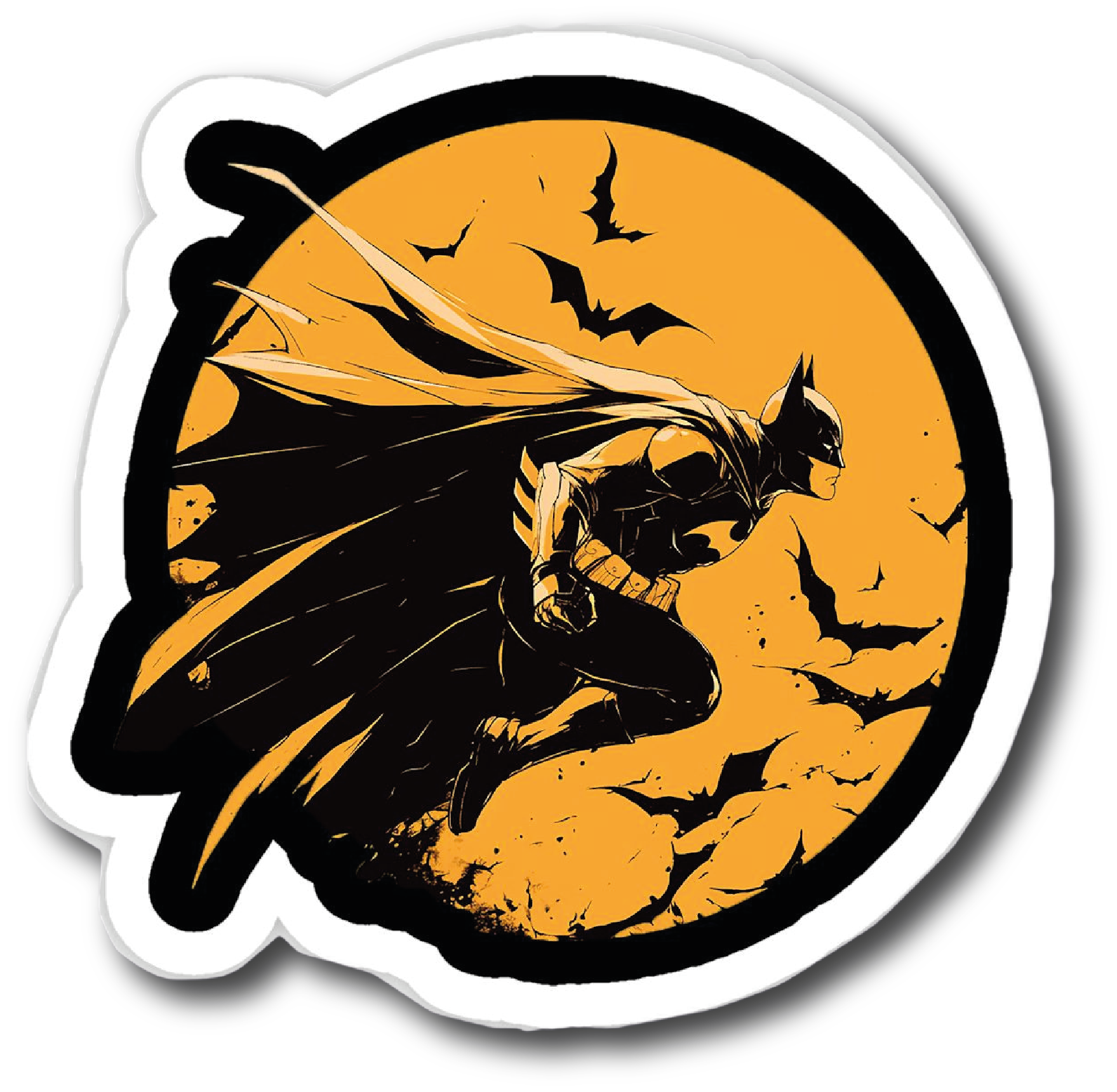 Batman — Orange Moon Bat Signal Sticker