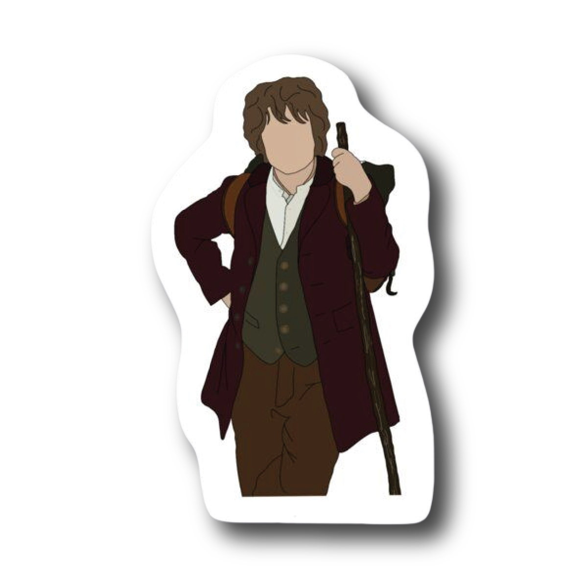 Bilbo Baggins — Walking Stick and Pack Sticker