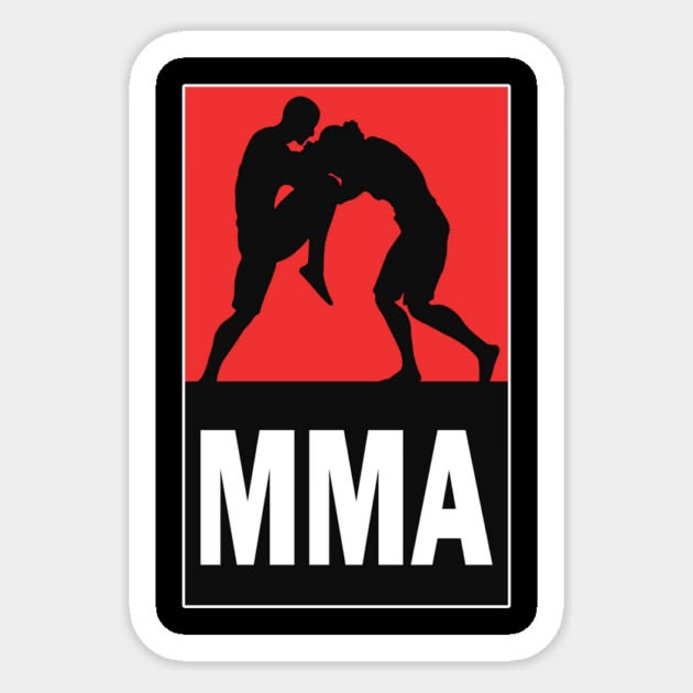 MMA — Red Grappler Logo Sticker