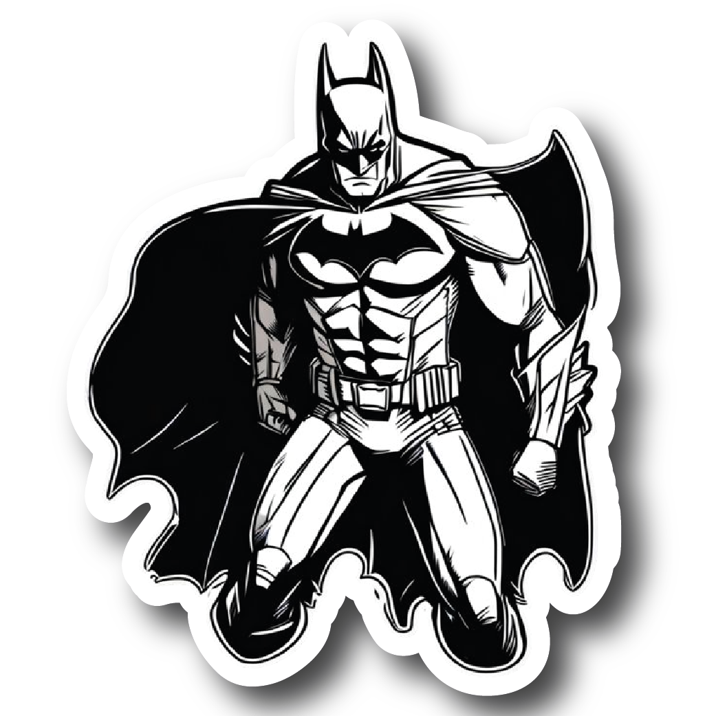 Batman — Black and White Stance Sticker