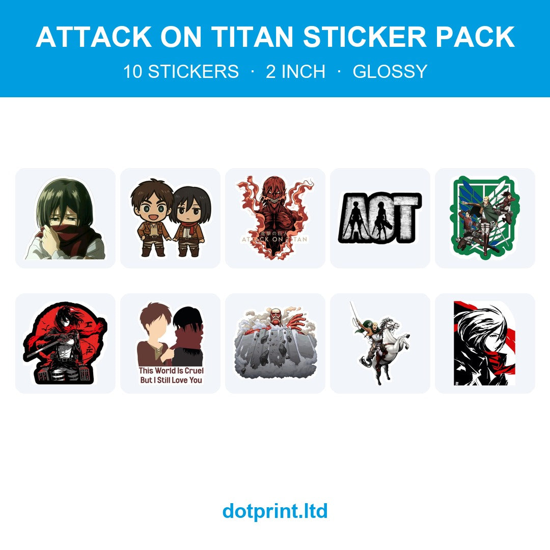 Attack on Titan Sticker Pack — 10 Stickers