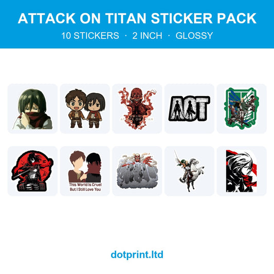 Attack on Titan Sticker Pack — 10 Stickers