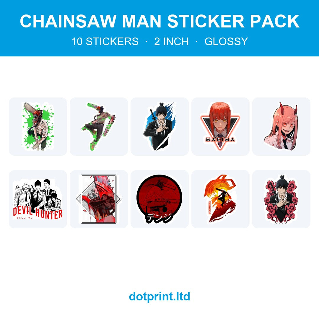 Chainsaw Man Sticker Pack — 10 Stickers
